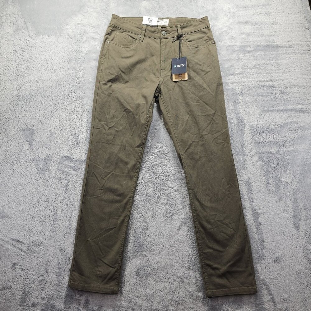 Jetty The Bedrock Pant Mens Size 28x30 Olive Modern Stretch Fit Coastal Vibes